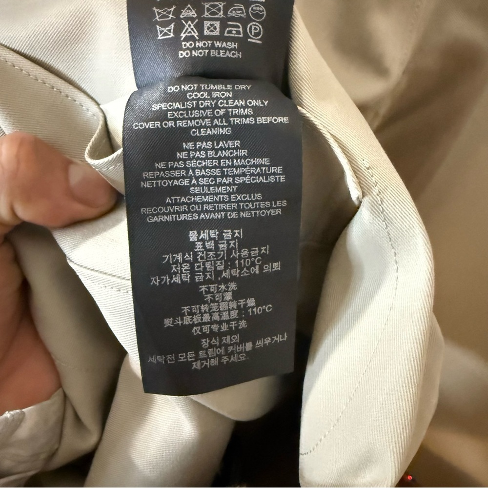 Burberry Beige Trench Coat with Striped Hem - Picture 14 of 16